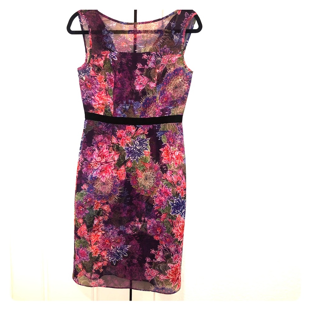 Adrianna Papell flower print midi dress